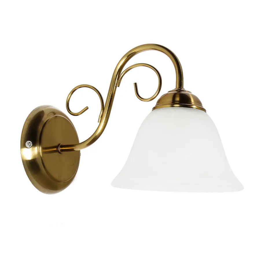 Easylight Wandleuchte ATHEN in Messing Rustikal Glasschirm< Wandleuchten|Küchenlampen