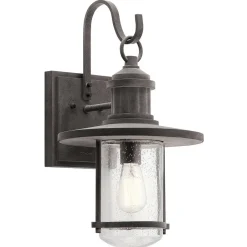 Außenleuchten Antik|Außenwandleuchten*Elstead Wandleuchte Außen Aluminium Regenglas IP44 Maritim