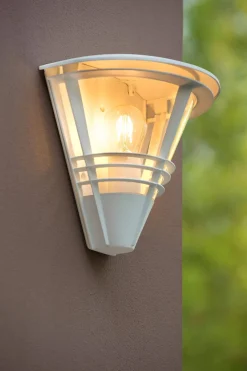 Außenwandleuchten|Moderne Außenleuchten* Wandleuchte Außen Aluminium Weiß IP44 E27 T:27 cm