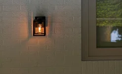 Metall Lampen|Außenwandleuchten*Eco-Light Wandleuchte außen Aluminium Glas E27 IP44 H:18,4 cm