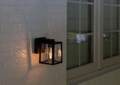 Metall Lampen|Außenwandleuchten*Eco-Light Wandleuchte außen Aluminium Glas E27 IP44 H:18,4 cm