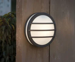 Eco-Light Wandleuchte Außen Aluminium E27 IP54 Ø26 cm blendarm< Metall Lampen|Kugellampen