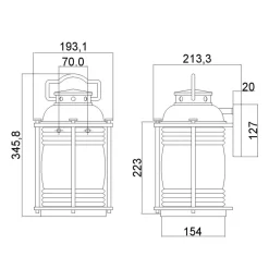 Elstead Wandleuchte außen Aluminium Glas 34,6 cm hoch IP44 E27< Außenwandleuchten|Gartenlaternen