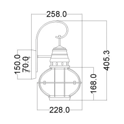 Elstead Wandleuchte außen Aluminium Glas H: 40,5 cm IP44 LOUIS< Außenwandleuchten|Gartenlaternen