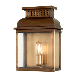 Außenwandleuchten|Gartenlaternen*Elstead Wandleuchte Außen aus Messing Glas Vintage IP44