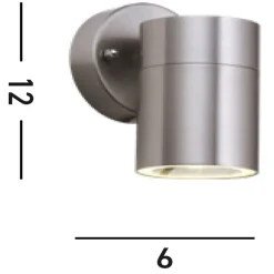 Metall Lampen|Fassadenstrahler*Searchlight Wandleuchte Außen Downlight Stahl IP44 GU10 H:12 cm