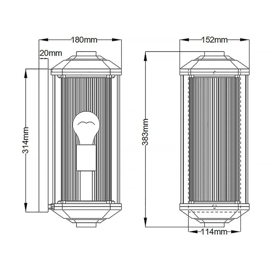 Metall Lampen|Retro Lampen*Elstead Wandleuchte außen E27 IP44 38,3 cm hoch blendarm DORKING