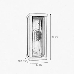 Giovanni Battista Wandleuchte außen E27 IP43 H: 25 cm Eisen Glas< Außenwandleuchten|Moderne Außenleuchten