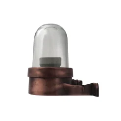 Andromeda Wandleuchte außen Echt-Messing Glas E27 IP64 H: 15 cm< Außenleuchten Antik|Außenwandleuchten