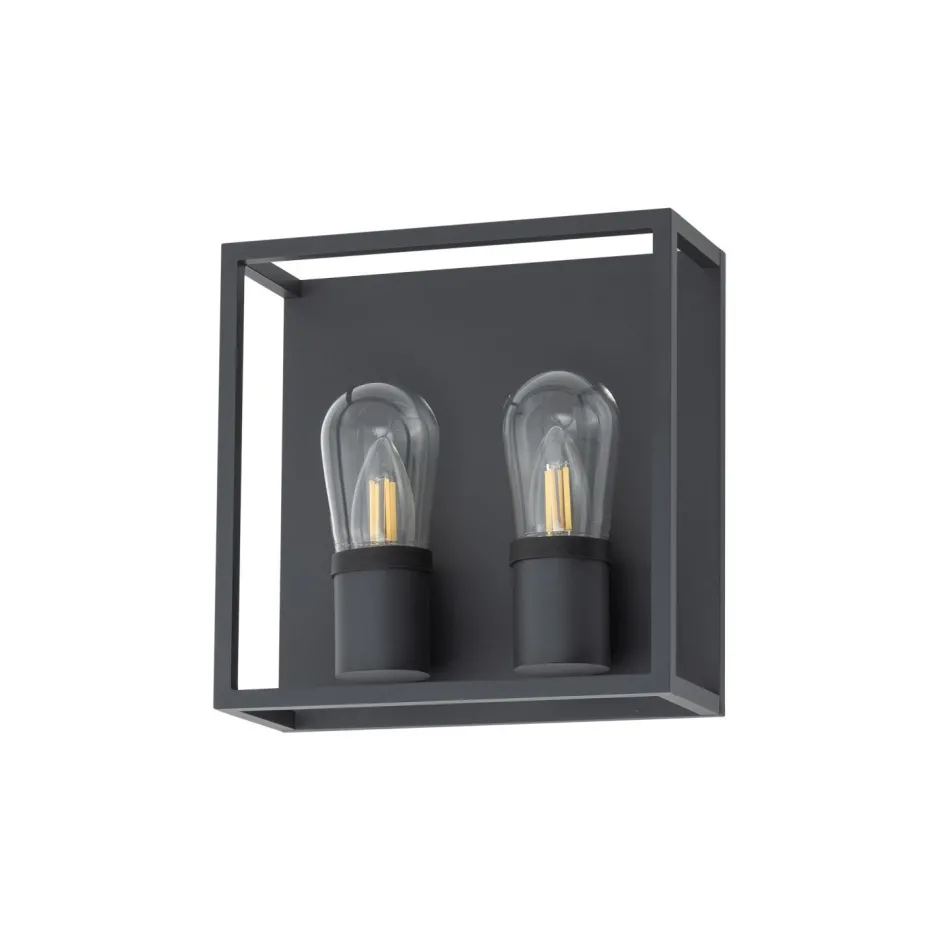 Nowodvorski Wandleuchte außen 2-flammig IP54 Graphit E14 Glas Aluminium< Außenwandleuchten|Moderne Außenleuchten