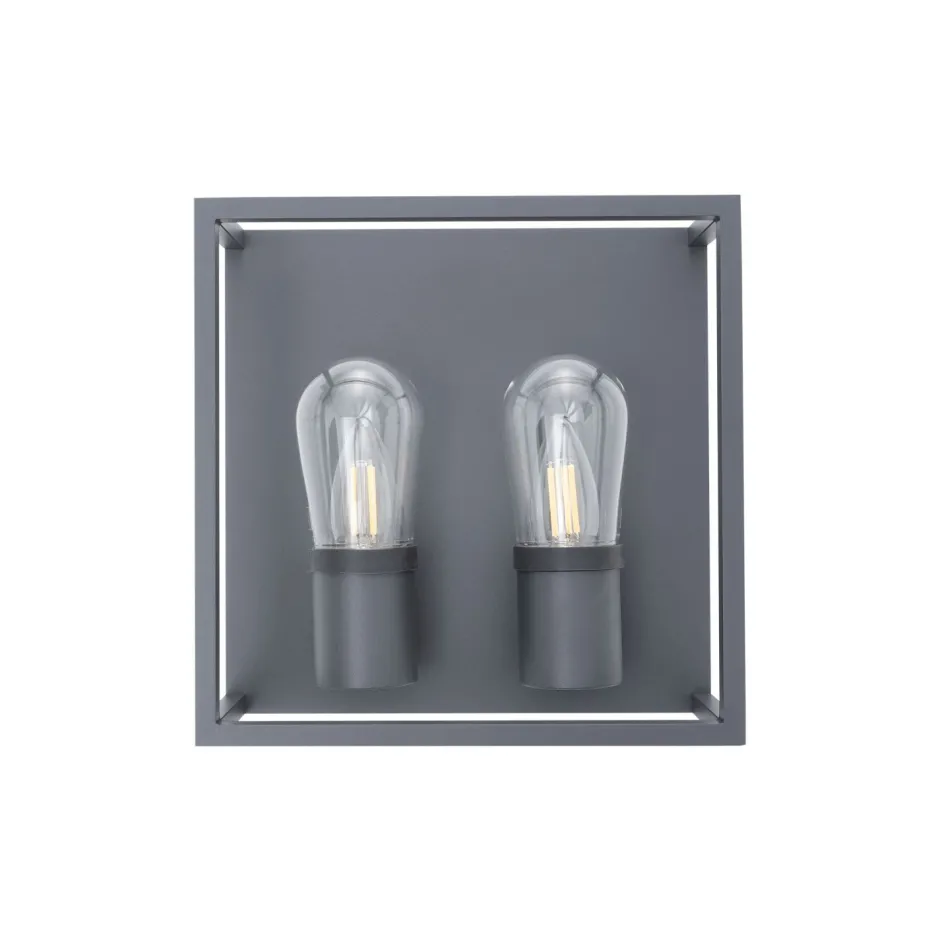 Nowodvorski Wandleuchte außen 2-flammig IP54 Graphit E14 Glas Aluminium< Außenwandleuchten|Moderne Außenleuchten