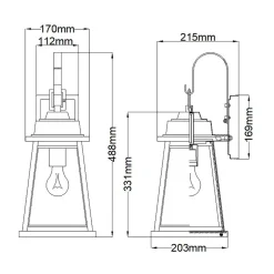Elstead Wandleuchte außen H: 48,8 cm IP44 E27 in Bronze Garten< Außenwandleuchten|Gartenlaternen