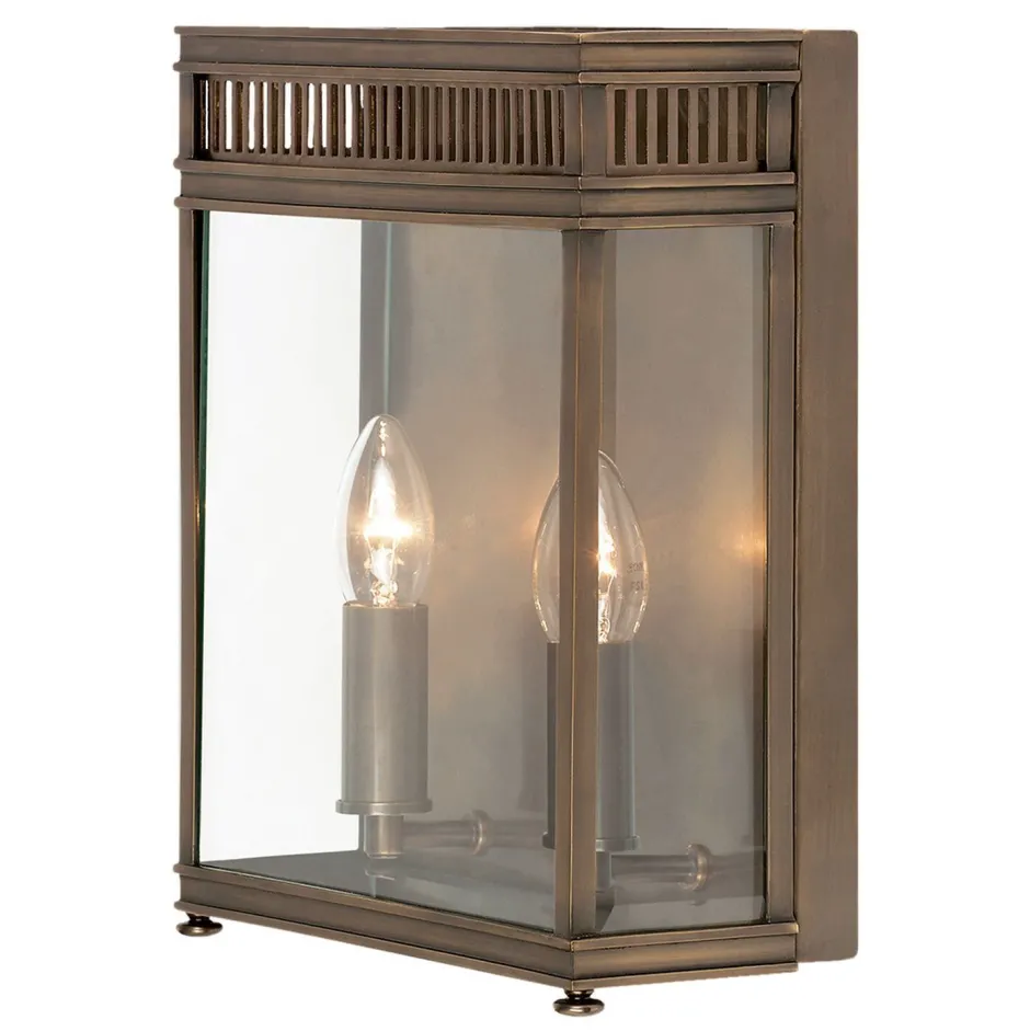 Außenleuchten Messing|Außenwandleuchten*Elstead Wandleuchte Außen in Bronze Echt-Messing eckig IP44