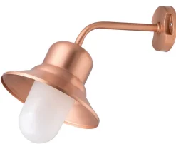 Lido Wandleuchte Außen in Kupfer Echt-Messing Glas SAMOS< Außenleuchten Antik|Außenleuchten Messing