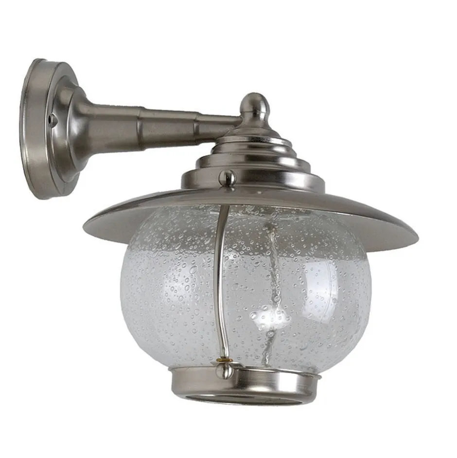 Außenleuchten Antik|Außenwandleuchten*Lido Wandleuchte Außen in Nickel Echt-Messing Hof Haus