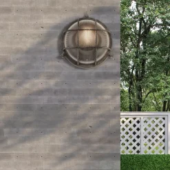 Metall Lampen|Rustikale Lampen*Searchlight Wandleuchte außen in Silber Antik Maritim Ø 26,5 cm IP44