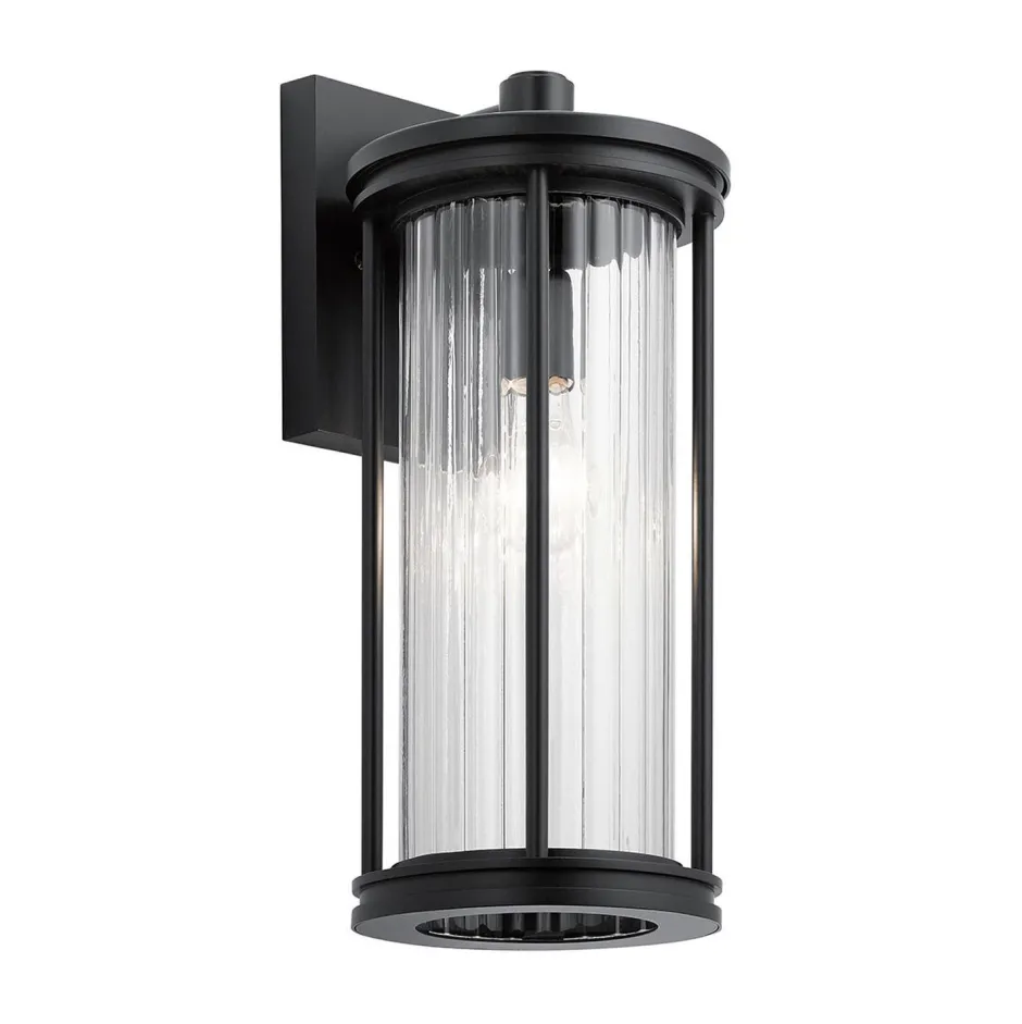 Außenwandleuchten|Gartenlaternen*Elstead Wandleuchte außen IP44 40,6 cm hoch Aluminium Glas E27