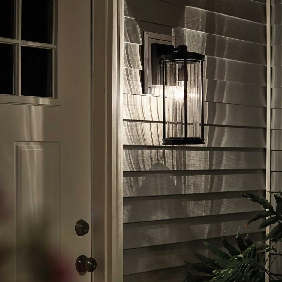 Außenwandleuchten|Gartenlaternen*Elstead Wandleuchte außen IP44 40,6 cm hoch Aluminium Glas E27