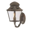 Elstead Wandleuchte außen IP44 aus Messing Glas E27 Vintage< Außenleuchten Antik|Außenleuchten Messing