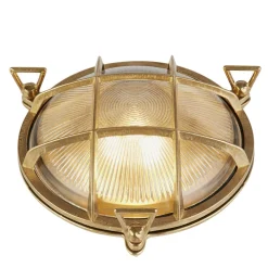 Searchlight Wandleuchte außen IP64 E27 Ø 24 cm Glas Messing massiv< Messinglampen|Maritime Lampen