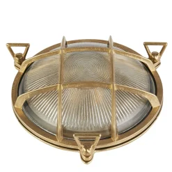 Searchlight Wandleuchte außen IP64 E27 Ø 24 cm Glas Messing massiv< Messinglampen|Maritime Lampen