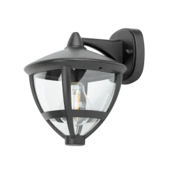 Außenwandleuchten|Gartenlaternen*Nowodvorski Wandleuchte außen IP44 E27 Schwarz H: 23 cm dekorativ