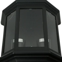 Rustikale Lampen|Maritime Lampen*Easylight Wandleuchte Außen IP44 Glas Alu H: 43 cm 2x E27 Schwarz