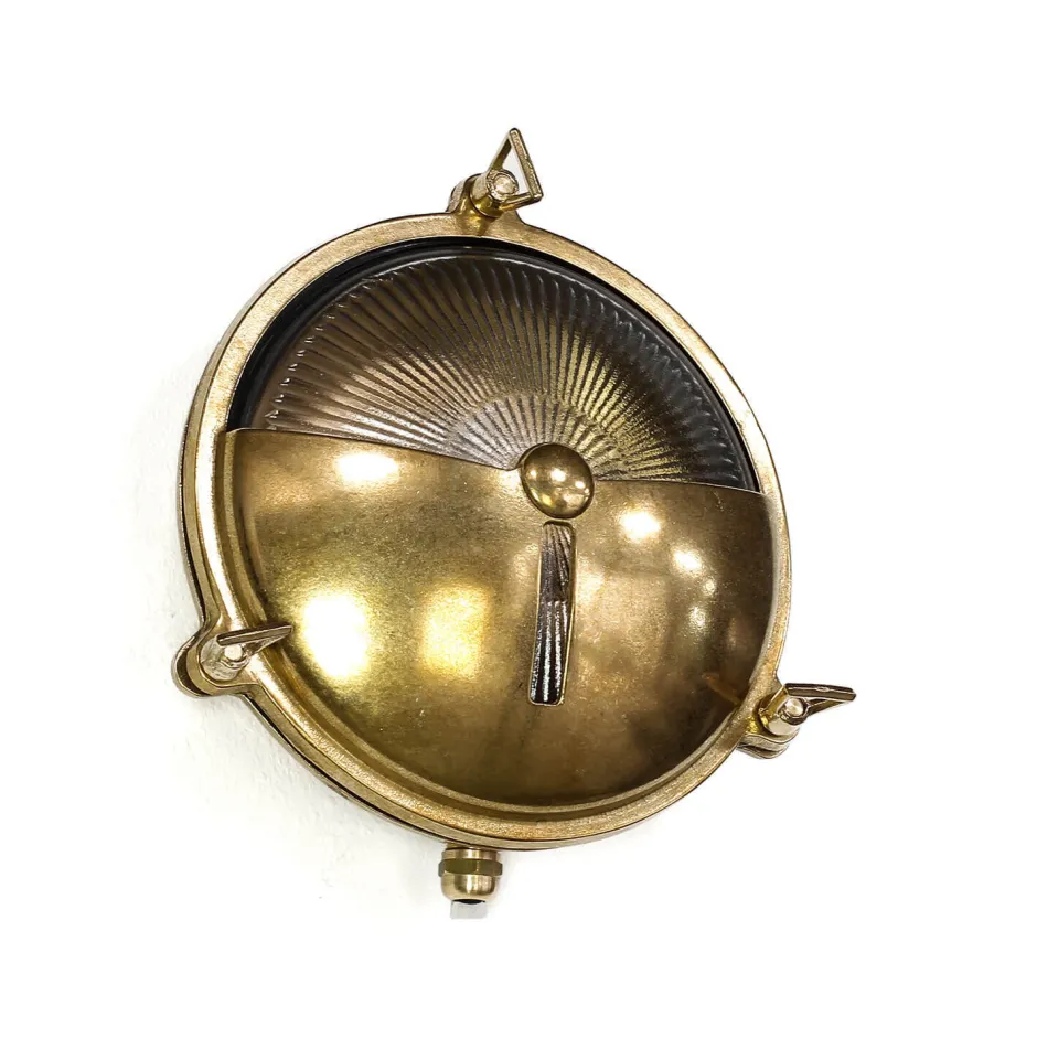 Lido Wandleuchte Außen KARPAHTOS aus Messing rund 21cm< Rustikale Lampen|Metall Lampen