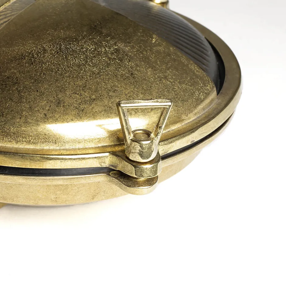 Lido Wandleuchte Außen KARPAHTOS aus Messing rund 21cm< Rustikale Lampen|Metall Lampen