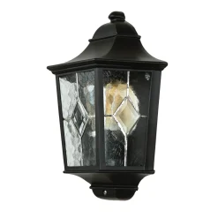 Elstead Wandleuchte Außen Kirchenglas IP43 Schwarz Haus< Vintage Lampen|Rustikale Lampen