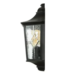 Elstead Wandleuchte Außen Kirchenglas IP43 Schwarz Haus< Vintage Lampen|Rustikale Lampen