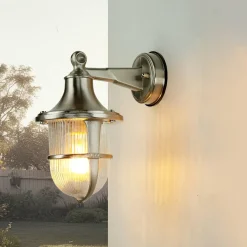 Metall Lampen|Messinglampen*Lido Wandleuchte Außen Maritim IP64 Haustür Echt-Messing