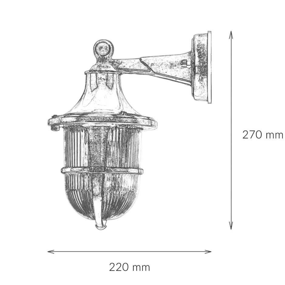 Metall Lampen|Messinglampen*Lido Wandleuchte Außen Maritim IP64 Haustür Echt-Messing