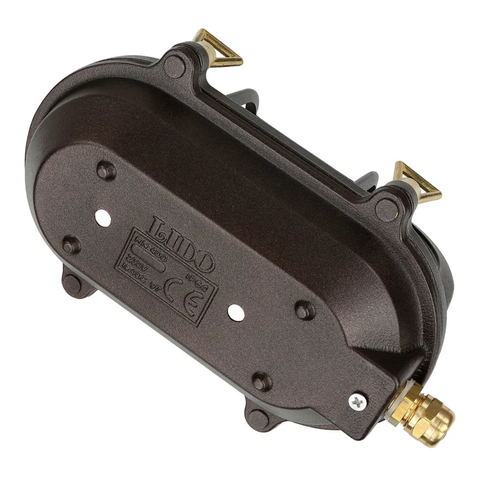 Lido Wandleuchte außen Maritim IP64 Messing Riffelglas E27< Außenwandleuchten|Rustikale Lampen