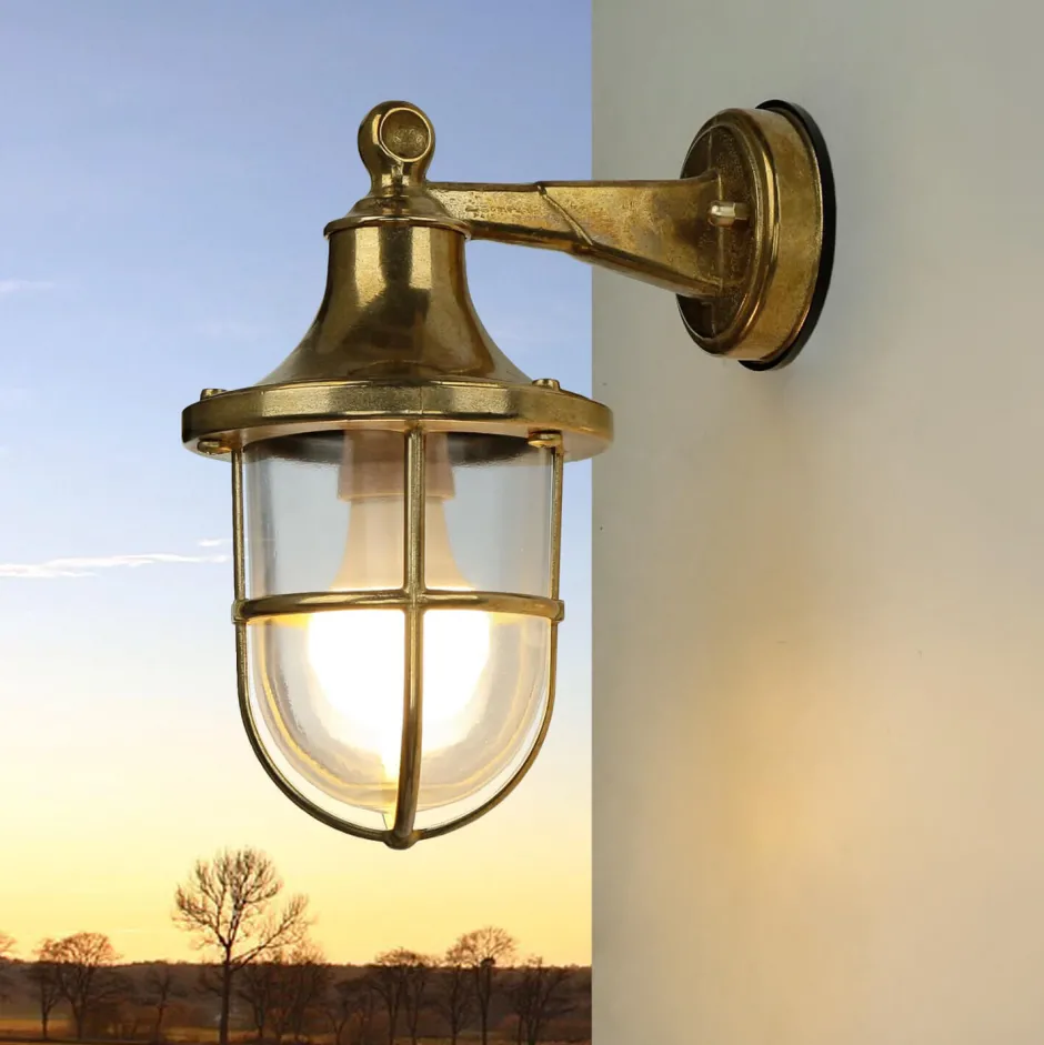 Lido Wandleuchte Außen Messing Haustür Maritim IP64< Metall Lampen|Messinglampen