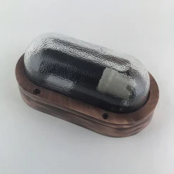 Außenwandleuchten|Feuchtraumleuchten*Andromeda Wandleuchte außen Messing massiv Glas B: 23 cm IP64 E27