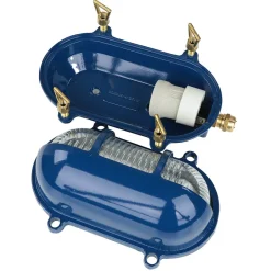 Lido Wandleuchte außen Messing Riffelglas IP64 E27 Blau< Rustikale Lampen|Metall Lampen