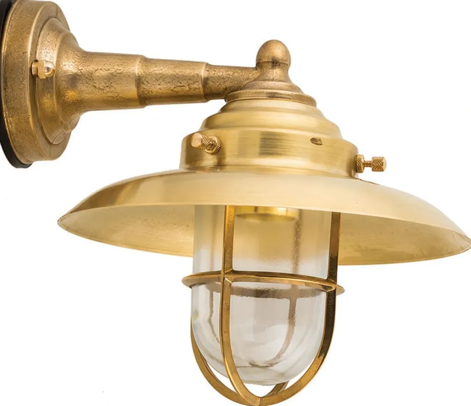 Lido Wandleuchte Außen Messing Maritim IP43 Haus Hof< Metall Lampen|Messinglampen