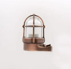 Außenleuchten Antik|Außenwandleuchten*Andromeda Wandleuchte außen Messing Glas E27 IP64 Maritim klein