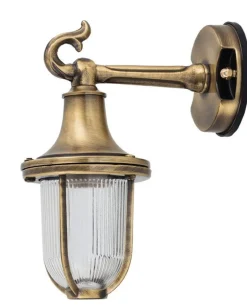 Außenleuchten Antik|Außenwandleuchten*Lido Wandleuchte Außen Messing Maritim IP64 Haus Draußen