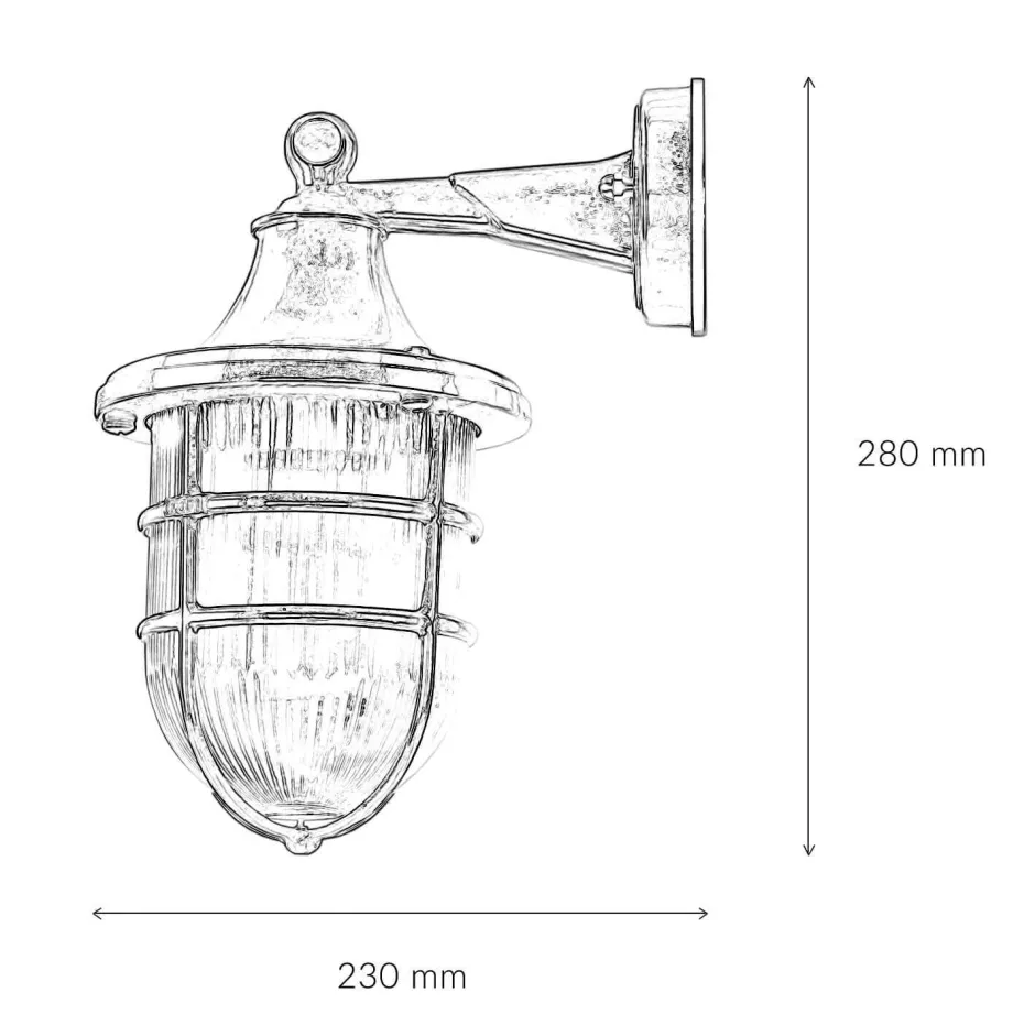 Lido Wandleuchte Außen Messing Maritim IP64 Haus Hof< Rustikale Lampen|Metall Lampen