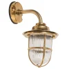 Lido Wandleuchte Außen Messing Riffelglas IP64 Maritim< Außenleuchten Antik|Außenleuchten Messing