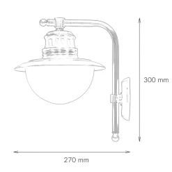 Außenwandleuchten|Rustikale Lampen*Lido Wandleuchte Außen Messing Glas Maritim Balkon Hof