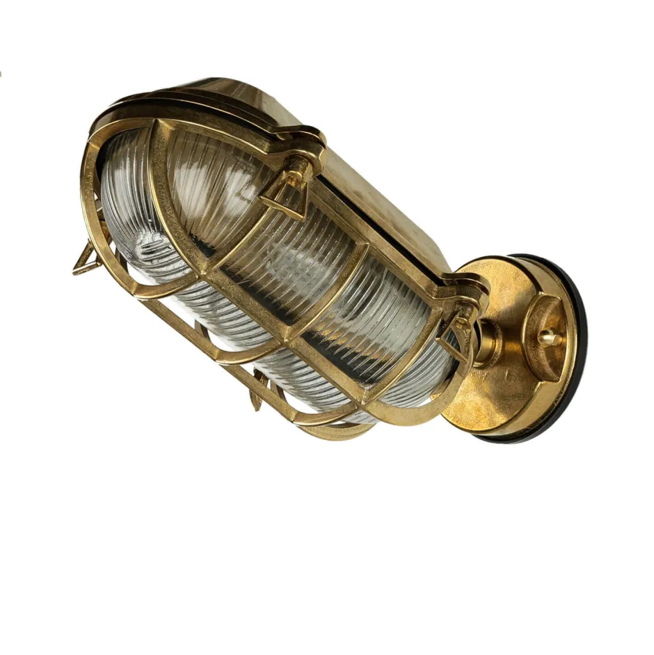 Lido Wandleuchte Außen Messing Maritim Haus wetterfest< Metall Lampen|Messinglampen