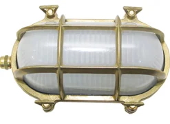 Außenleuchten Antik|Außenwandleuchten*Lido Wandleuchte Außen Messing oval IP64 Maritimer Stil