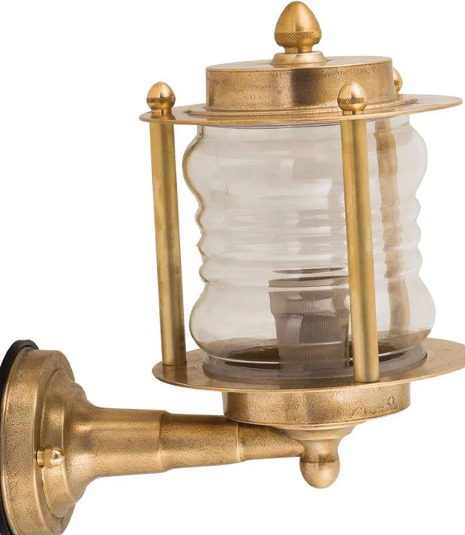 Außenwandleuchten|Rustikale Lampen*Lido Wandleuchte Außen Messing Maritim IP64 Hof Terrasse