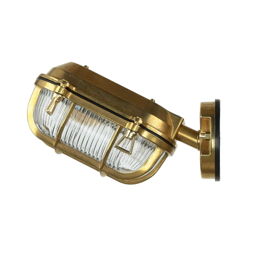 Lido Wandleuchte Außen Messing Maritim IP64 Haus Terrasse< Metall Lampen|Messinglampen
