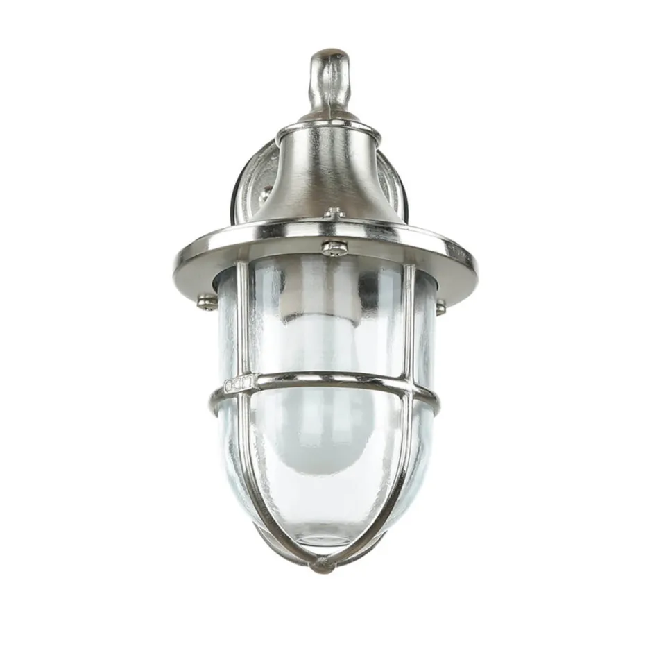 Lido Wandleuchte Außen Nickel Echt-Messing IP64 Hof< Metall Lampen|Messinglampen