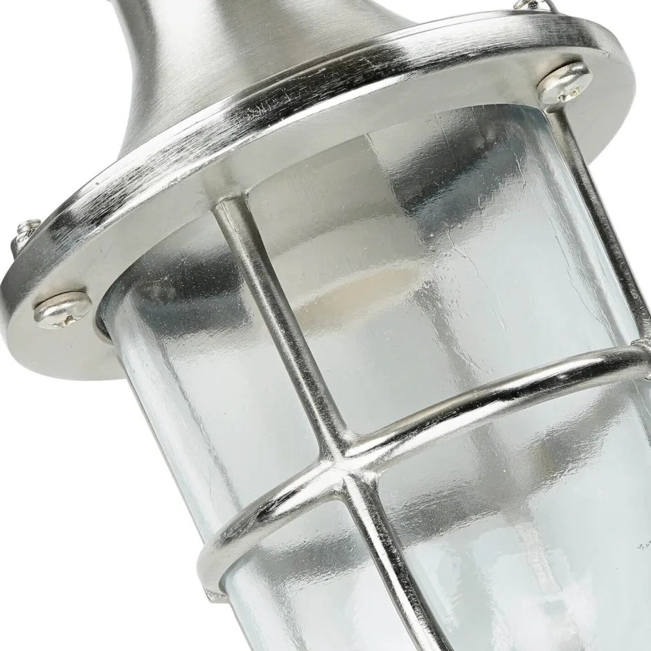 Lido Wandleuchte Außen Nickel Echt-Messing IP64 Hof< Metall Lampen|Messinglampen