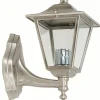 Lido Wandleuchte Außen Nickel Echt-Messing Terrasse< Außenleuchten Antik|Außenleuchten Messing